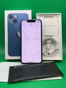 ★極美品 iPhone 13 mini 128GB SIMフリー 最大容量100% 格安SIM可 Apple SIMフリー MLJH3J/A ブルー 中古 新古品 BPK11252 3