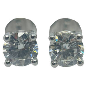 【新品】Pt950 ダイヤ ピアス 1.00ct 2.6g プラチナ950 (0.5ct×2 F VS1 EX)