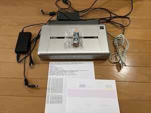 キャノン Canon モバイルプリンター iP100 モバイルバッテリーLB-60付 ACアダプター2個付 Bluetoothユニット付 カラーインク付