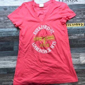 Abercrombie&Fitch アバクロンビーアンドフィッチ レディース Vネック プリント 半袖Tシャツ M ピンク