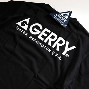 ●送料390円可能商品 ジェリー GERRY 新品 メンズ ロゴ バックプリント 半袖 Tシャツ 黒 XLサイズ [GEAM0019BLK1N-LL] 一 三 参★QWER★