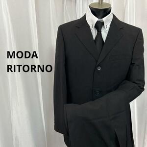 MODA RITORNO スーツ ブラック YA-L 背抜き 毛100% 137