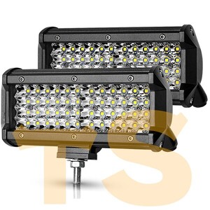 ランクル ホワイト 2個 ..新品.. LED ワークライト 12V/24V 288W 作業灯 投光器 前照灯 除雪機 船舶 4P144W 6500K トラック ジムニー