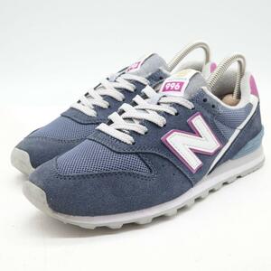 良品 new balance ニューバランス スニーカー 23.5cm ネイビー WL996WA 軽量 アメカジ クリーニング済み