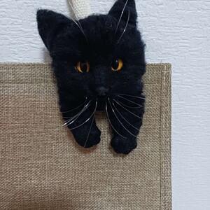 ++nannan++ 羊毛フェルト　黒猫ブローチ　ハンドメイド　インテリア　アクセサリー