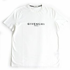 極美品◆GIVENCHY ジバンシィ BM70K93002 ヴィンテージロゴプリント コットン100％ クルーネック 半袖 Tシャツ ホワイト XXL メンズ 正規品