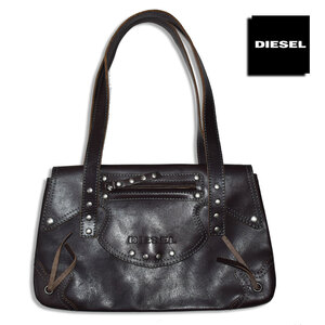 DIESEL ディーゼル レザーショルダーバッグ【ブラウン】美品！