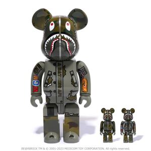 BAPE x BE@RBRICK x ALPHA CAMO SHARK 2023 100% & 400% ベアブリック ベイプ アルファ カモ シャーク A BATHING APE アベイシング エイプ