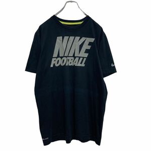 NIKE 半袖 プリント Tシャツ M ブラック グレー ナイキ フットボール スポーツ DRI-FIT 古着卸 アメリカ仕入 a504-5632