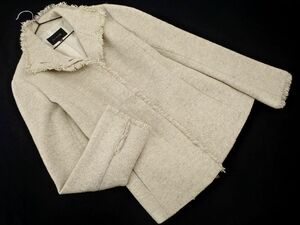 Le souk ルスーク アンゴラ混 フリンジ ラメ ツイード ジャケット size38/グレー ◇■ ☆ dhc9 レディース