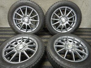 J6T8486■155/65R14 BRIDGESTONE BLIZZAK VRX2 社外ホイール 4.5J 4H PCD100 バリ溝 スタッドレス★条件付送料無料★タント ムーヴ デイズ