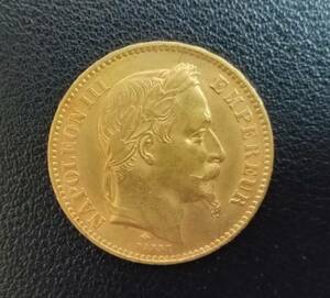 ◆　1868年　ナポレオン３世　20フラン金貨　有冠タイプ　◆
