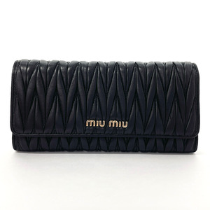 ミュウミュウ MIU MIU 長財布 5MH109 マテラッセ レザー ブラック ウォレット