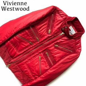 【送料無料】VivienneWestwood ヴィヴィアンウエストウッド 中綿入り　ライダースジャケット　ブルゾン メンズ　44 オーブ　ロゴ