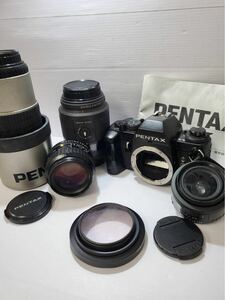 【55685.1117H】PENTAX　ペンタックス　おまとめ　一眼レフカメラ　レンズ　カメラ本体1点　レンズ類4点　動作未確認　ジャンク