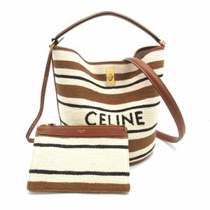 セリーヌ バケッ 2WAYトートバッグ ブランドオフ CELINE ファブリック トートバッグ ファブリック/カーフ レデ