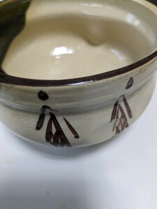 抹茶碗 織部 加藤六兵衛★抹茶茶碗自宅保管品★少々シミあり。箱なし瀬戸赤津