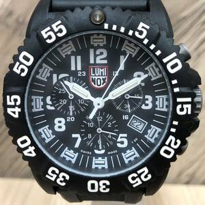 ◇軽量で扱いやすい！美品 LUMINOX ルミノックス SERIES 3080 逆回転防止ベゼル クロノグラフ デイト クオーツ 腕時計 現在不動【G470AY】