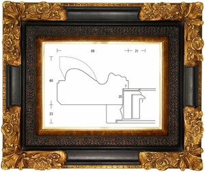 黒角花 金+黒 サイズP10号