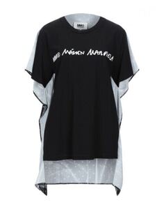 定価約6万 MM6 MAISON MARGIELA RECTANGULAR ポルカドット ロゴ Tシャツ ブラック Ｓ 新品未使用