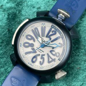 18正規純正品 GAGA MILANO DIVING48MM ガガ・ミラノ ダイバー 自動巻 300M防水 5043-BLURUBBER ガラス綺麗 オリジナルバンド