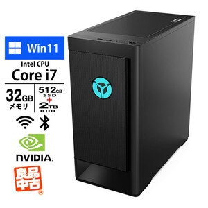 デスクトップPC Lenovo ゲーミングパソコン Legion T560i Core i7-11700F メモリ32GB SSD512GB+HDD2TB 無線 RTX3070 Win11 メーカー再生品