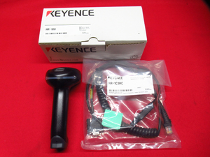 新品 未使用品 KEYENCE キーエンス HR-100 ハンディスキャナ / HR-1C3RC 通信ケーブル RS-232Cカールタイプ 3m 管理6X1226E-F1