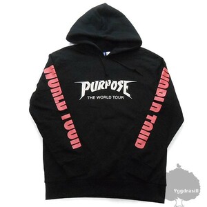 YGG★ 新品 本物 H&M PURPOSE THE WORLD TOUR パーカー XL 黒 スウェット トレーナー エイチアンドエム トップス スエット