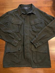 試着程度 RRL “Garment Dyed Jacket” ミリタリー ジャングル ファティーグ フィールド シャツ ジャケット Ralph Lauren ヴィンテージ