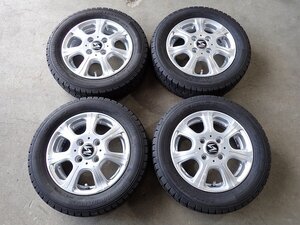 YS14603【送料無料155/65R13】ライフ ゼスト ラパン プレオ ミニカ等に 中古スタッドレス ●13×4J 100/4H ET43●1円スタート