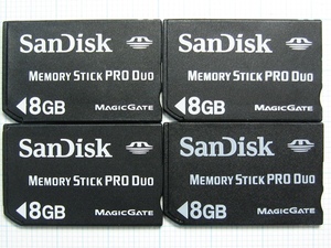 ★SanDisk メモリースティック PRODuo ８ＧＢ ４枚 中古 ★送料６３円～