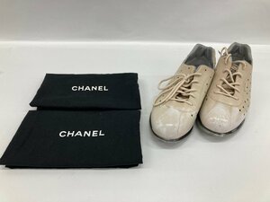 CHANEL シャネル レザー スニーカー G24016X01011 サイズ37 保存袋付き【CEBD4046】