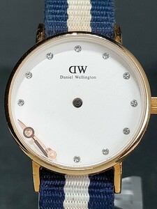 DanielWellington ダニエルウェリントン DW00100078 アナログ クォーツ 腕時計 2針 スモールサイズ ホワイト文字盤 布製ベルト ステンレス