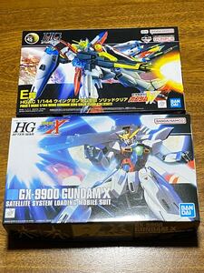 ガンプラ2点セット　HGAWガンダムX （ガンダムエックス）＋ウイングガンダムゼロソリッドクリア HG ガンプラ 一番くじ