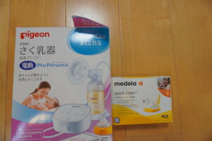 【中古】Pigeon ピジョン さく乳機　電動 アシスト Pro personal // Medela メデラ 電子レンジ 除菌バッグ Quick Clean 3袋付