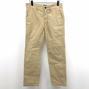 ギャップ GAP KHAKIS CLASSIC チノパンツ 若干テーパード 無地 ジップフライ ロング 綿100% コットン 28 ベージュカーキ メンズ 男性