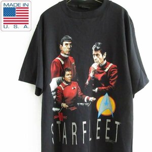 新品 1991年製 USA製 スタートレック 半袖Tシャツ 黒 L ブラック 90s アメリカ製 ムービー デッドストック ビンテージ D148-01-0012ZVW