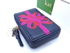 ■新品同様■ kate spade ケイトスペード PWRU4742 レザー マルチケース ジュエリーケース レディース ネイビー系 BG8493