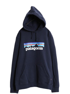 21年製 パタゴニア プリント スウェット フード パーカー メンズ M 古着 Patagonia トレーナー プルオーバー ストレッチ アウトドア 裏起毛