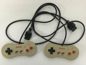 FC24-018 任天堂 ファミコン FC NEW ニューファミコン AV仕様 純正 コントローラー HVC-102 2本セット レトロ ゲーム 動作確認済 使用感