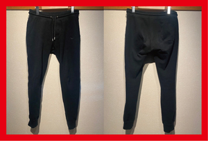 ♪送料無料★1piu1uguale3★イージーリブパンツ★ORIGINAL HEAVY KANOKO RIB SWEAT★鹿の子★2015SS★MRP093★定価35,640円★黒★Ⅲ(S)♪