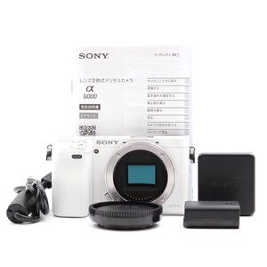 シャッター数552枚 SONY α6000 ボディ ホワイト ミラーレス一眼 ソニー