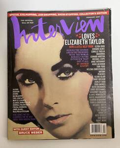 アメリカ　英語　雑誌　Interview 2007年2月 Elizabeth Taylor エリザベス・テイラー　ブルース・ウェーバー