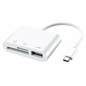 送料無料！ 3-IN-1 Card Reader USB Type C SD カードリーダー タイプC 3in1 OTGカメラアダプタ 双方向データ転送 PC 簡単 プラグ＆プレイ