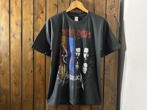 新品★ガンズアンドローゼズ & メタリカ　ビンテージスタイル　ツアーTシャツ【L】★へヴィメタル/ロックバンド/GUNS/METALLICA