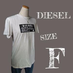 【DIESEL】ディーゼル　アイコンロゴ　クールネック　Uネック　半袖　白　古着