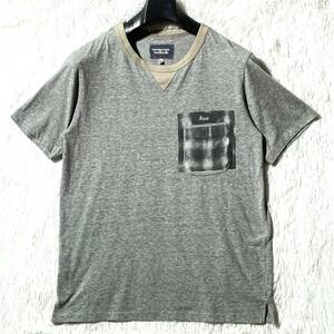 TAKAHIRO MIYASHITA The SoloIst★初期 名作★レイヤード風ポケット 半袖Tシャツ グランジ 灰 表記S 着用感M位 ソロイスト 宮下貴裕