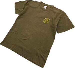 US MARINES ☆ 5TH ANGLICO 米海軍 両面◎ プリント Tシャツ 半袖 ブラウン L 春夏 人気 ミリタリー アメカジ ストリート 古着 ■FB141