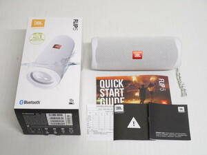 【欠品有】HE-793◆JBL FLIP5 ポータブルBluetoothスピーカー ホワイト JBLFLIP5WHT 中古品