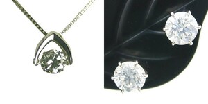 ダイヤモンド ネックレス ピアス 0.80ct Dカラー SI1クラス 3EXカット 1.0ctup Dカラー VSクラス 3EXカット GIA